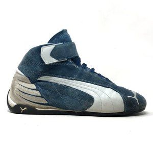 Puma Mens Repli Cat Mid III Navy White Suede Karting Shoes Lace Up Mid Top Sz 8